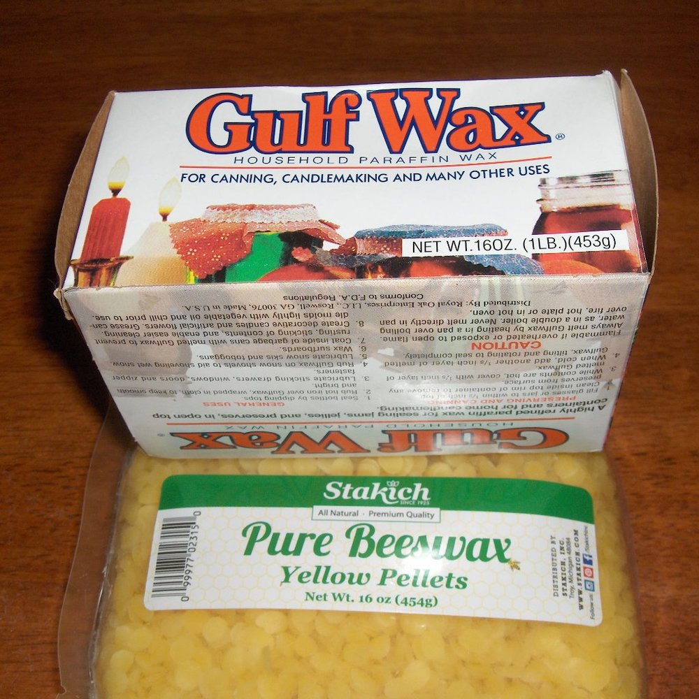 Beeswax Pellets and Gulf Wax, Each 1#